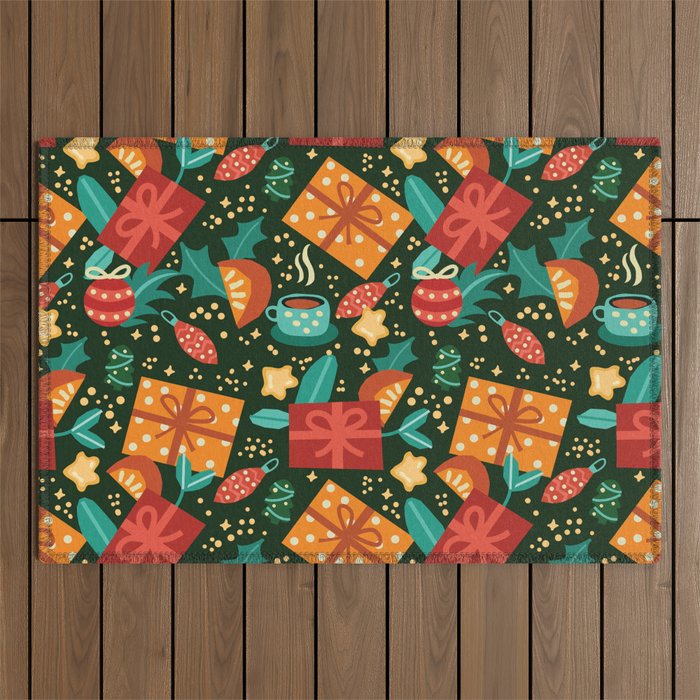 Christmas presents pattern Outdoor Rug Gallery Image 1
