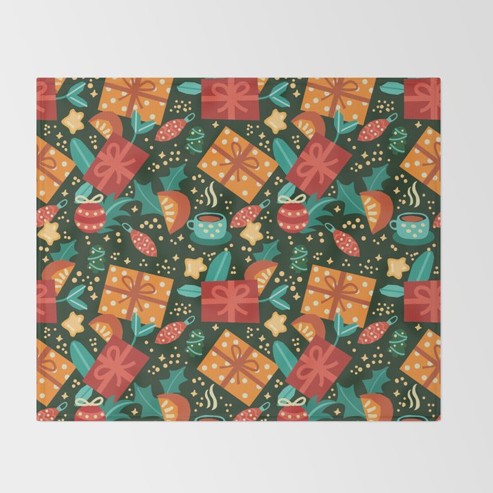 Christmas presents pattern Throw Blanket Gallery Image 2