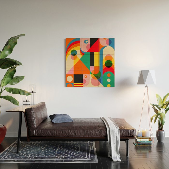 Geometric Girls Wood Wall Art Gallery Image 2