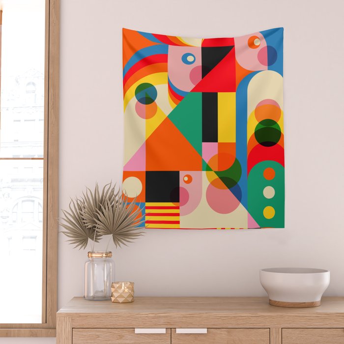 Geometric Girls Wall Tapestry Gallery Image 2