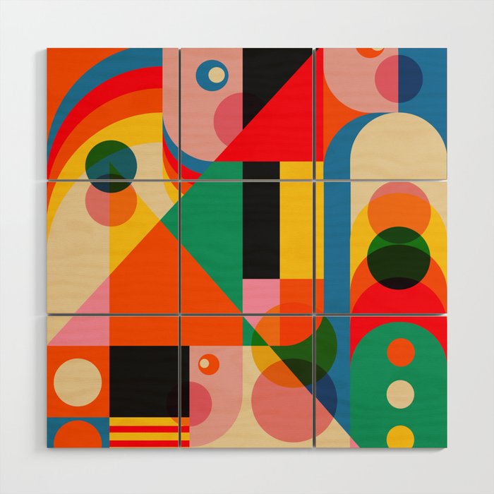 Geometric Girls Wood Wall Art Gallery Image 1