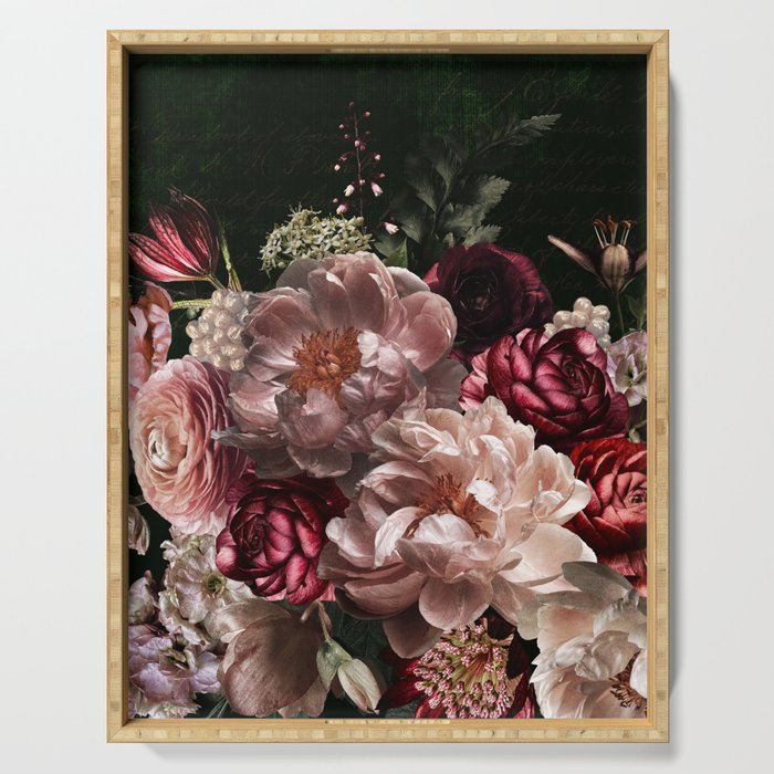 Deepest Night Flower Bouquet  Serving Tray Gallery Image 1