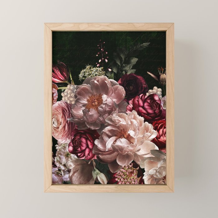 Deepest Night Flower Bouquet  Mini Art Print Gallery Image 1