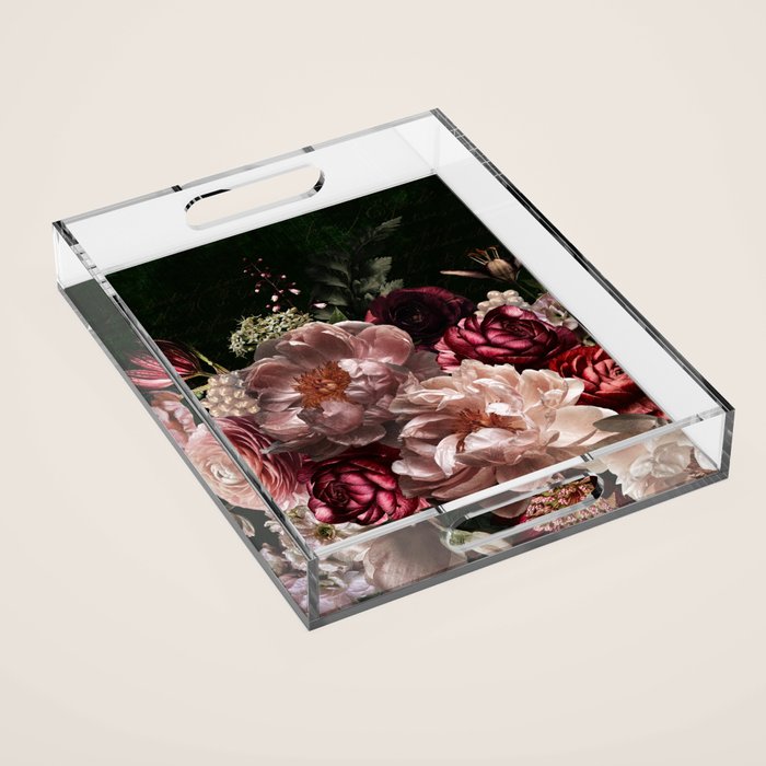 Deepest Night Flower Bouquet  Acrylic Tray Gallery Image 1