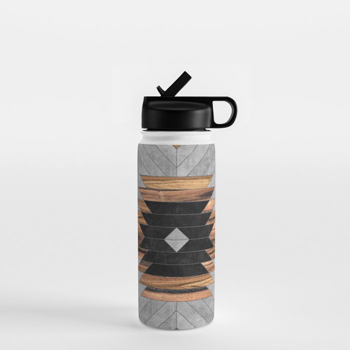 Urban Tribal Pattern No.6 - Aztec - Concrete and Wood Water Bottle Gallery Image 1