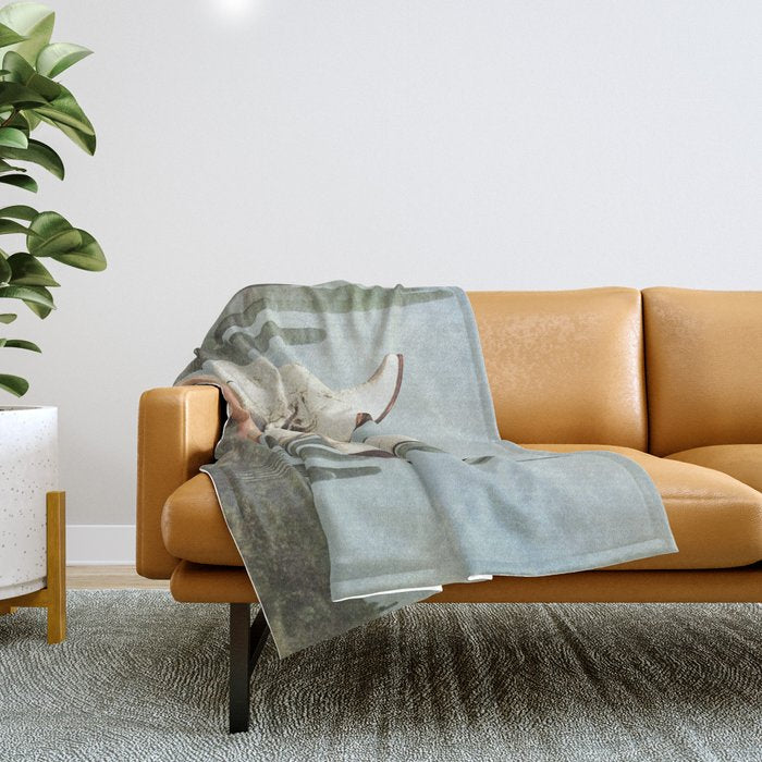 These Boots - Cactus & Yeehaw Throw Blanket Gallery Image 1