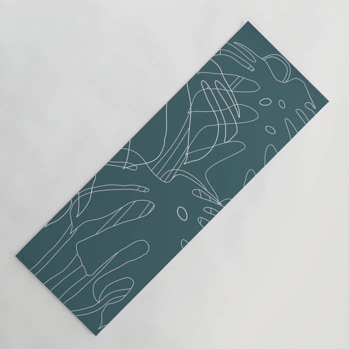 Monstera No2 Teal Yoga Mat Gallery Image 1