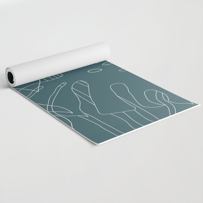 Monstera No2 Teal Yoga Mat Gallery Image 2