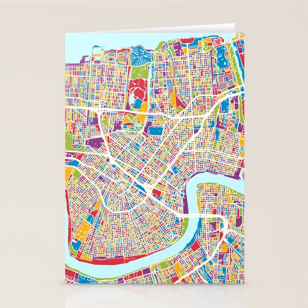 New Orleans Street Map Stationery Card Gallery Image 2