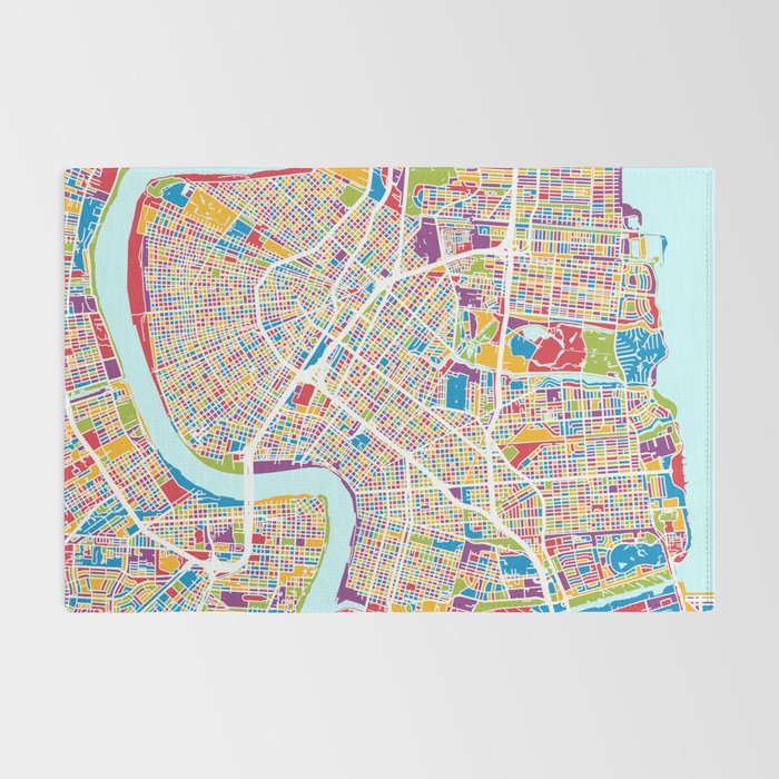 New Orleans Street Map Rug Gallery Image 2