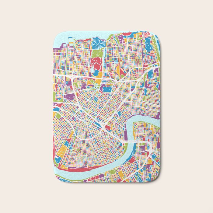 New Orleans Street Map Bath Mat Gallery Image 1