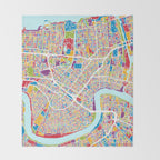 New Orleans Street Map Throw Blanket Gallery Image 2