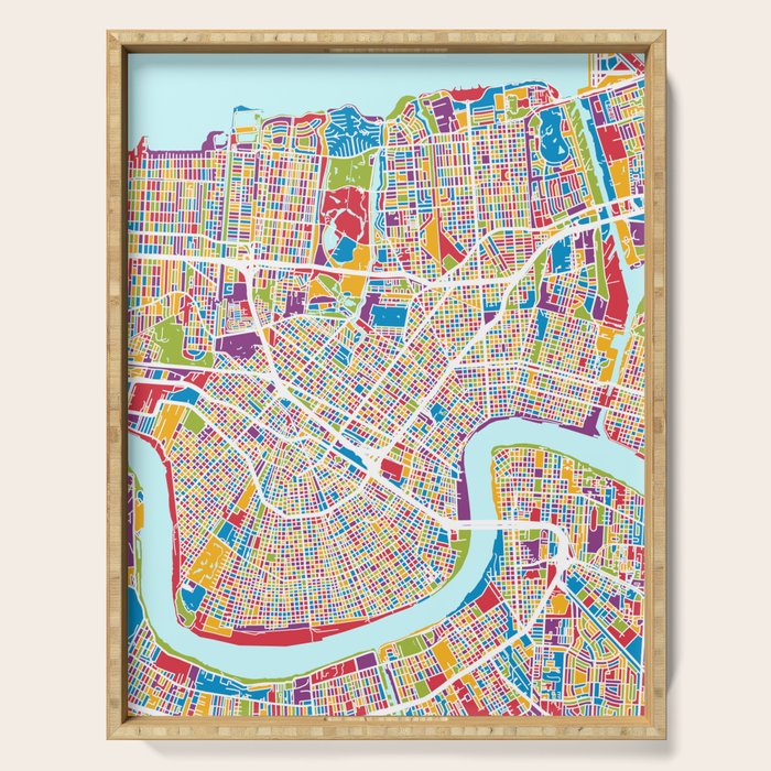 New Orleans Street Map Serving Tray Gallery Image 1