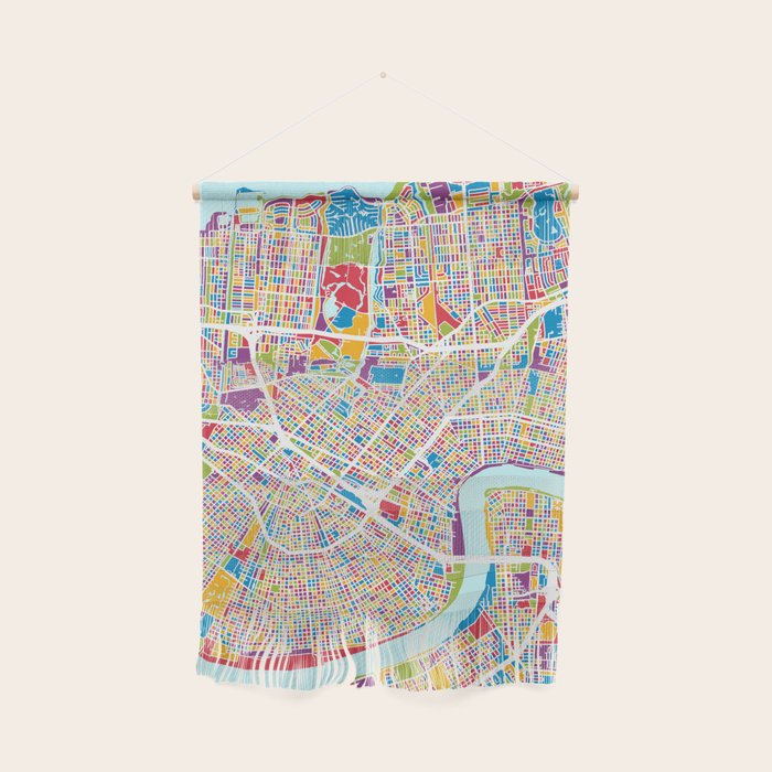 New Orleans Street Map Wall Hanging Gallery Image 1