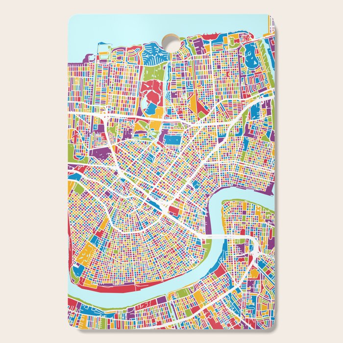 New Orleans Street Map Cutting Board Gallery Image 1