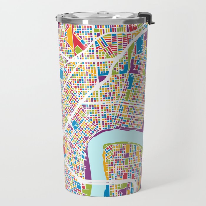 New Orleans Street Map Travel Mug Gallery Image 2