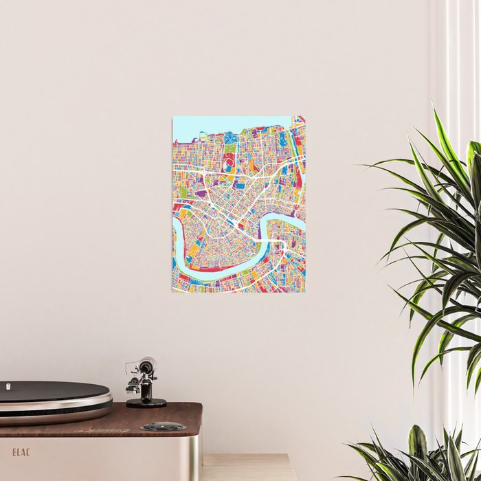 New Orleans Street Map Poster Gallery Image 2
