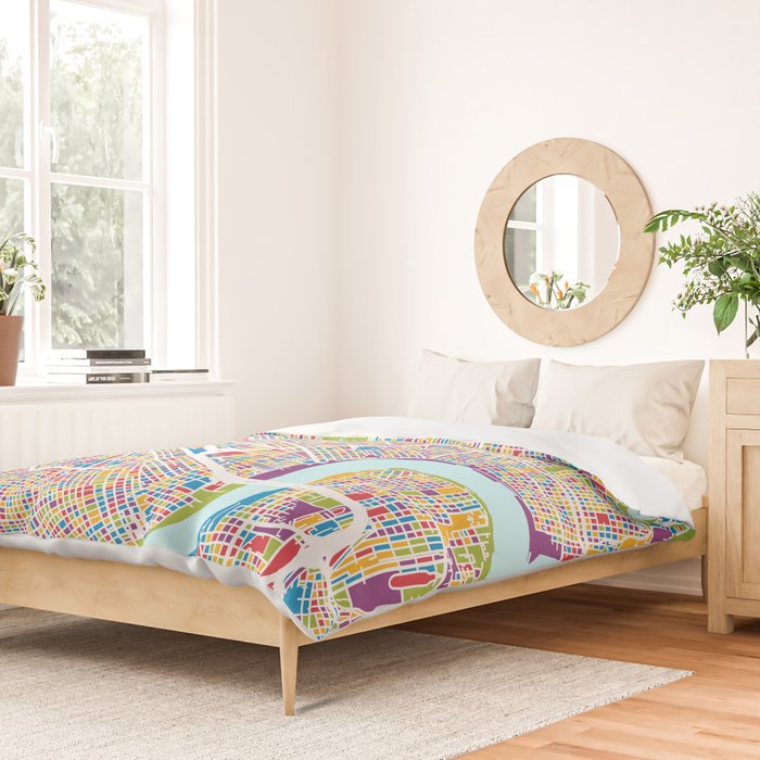 New Orleans Street Map Duvet Cover Gallery Image 2