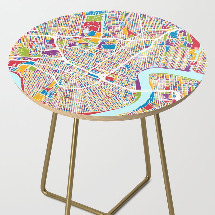 New Orleans Street Map Side Table Gallery Image 2