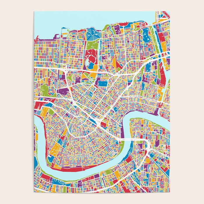 New Orleans Street Map Poster Gallery Image 4