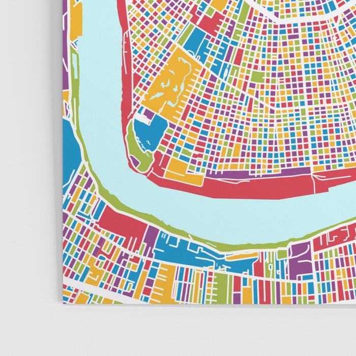 New Orleans Street Map Poster Gallery Image 3