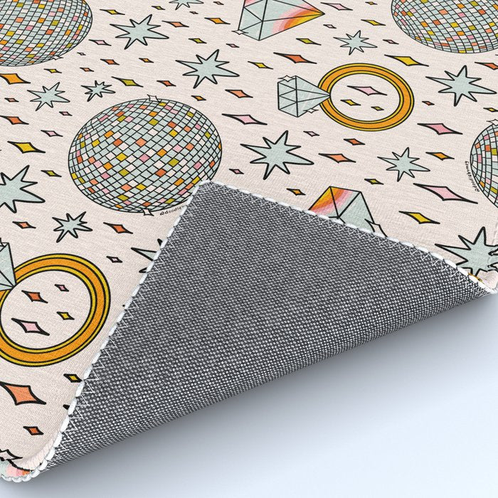 Diamonds and Disco Balls Print Rug Gallery Image 4