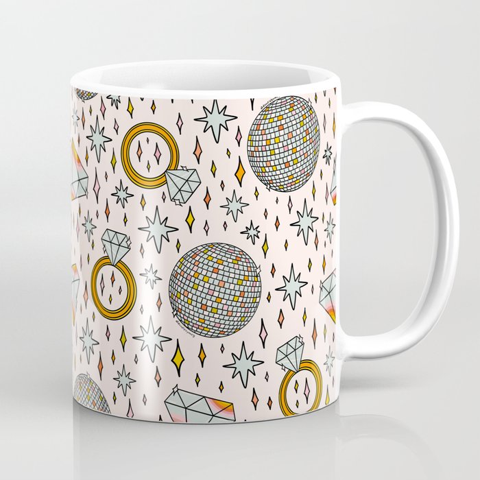 Diamonds and Disco Balls Print Coffee Mug Gallery Image 1