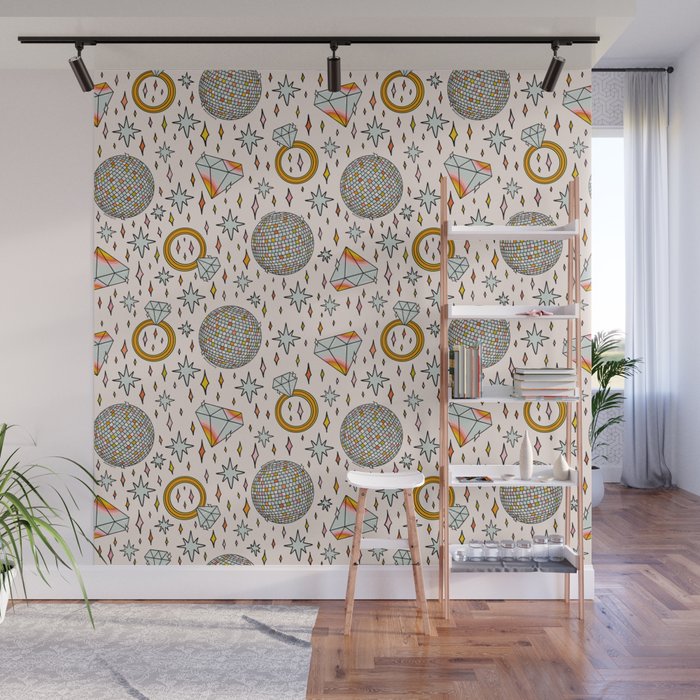Diamonds and Disco Balls Print Wall Mural Gallery Image 1