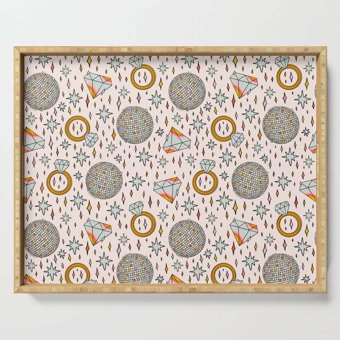 Diamonds and Disco Balls Print Serving Tray Gallery Image 1