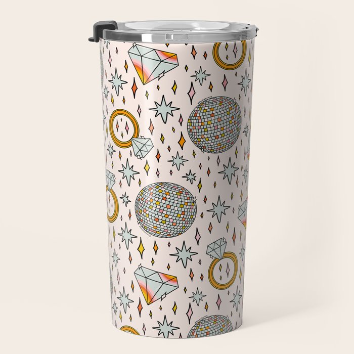 Diamonds and Disco Balls Print Travel Mug Gallery Image 3