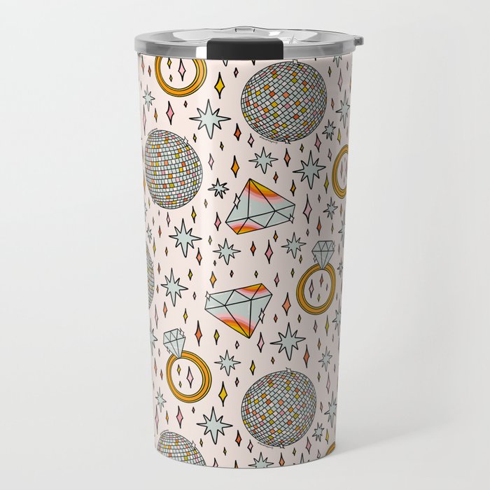 Diamonds and Disco Balls Print Travel Mug Gallery Image 1