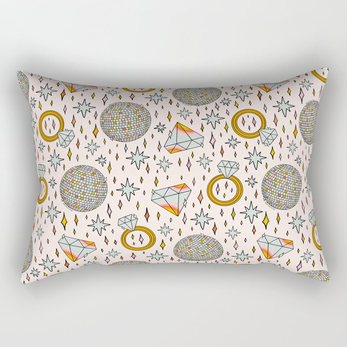 Diamonds and Disco Balls Print Rectangular Pillow Gallery Image 2
