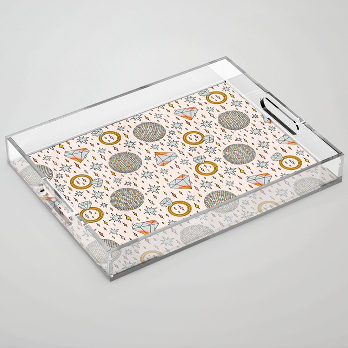 Diamonds and Disco Balls Print Acrylic Tray Gallery Image 1