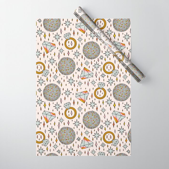 Diamonds and Disco Balls Print Wrapping Paper Gallery Image 1