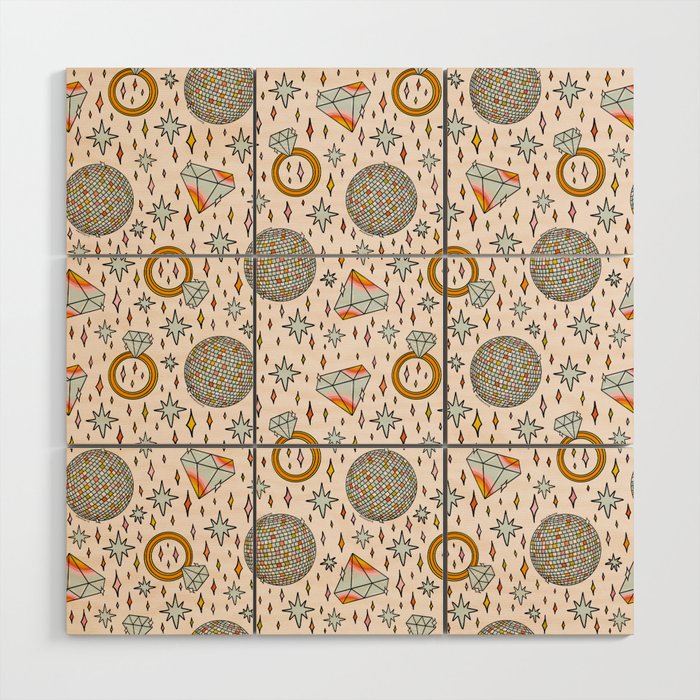 Diamonds and Disco Balls Print Wood Wall Art Gallery Image 1