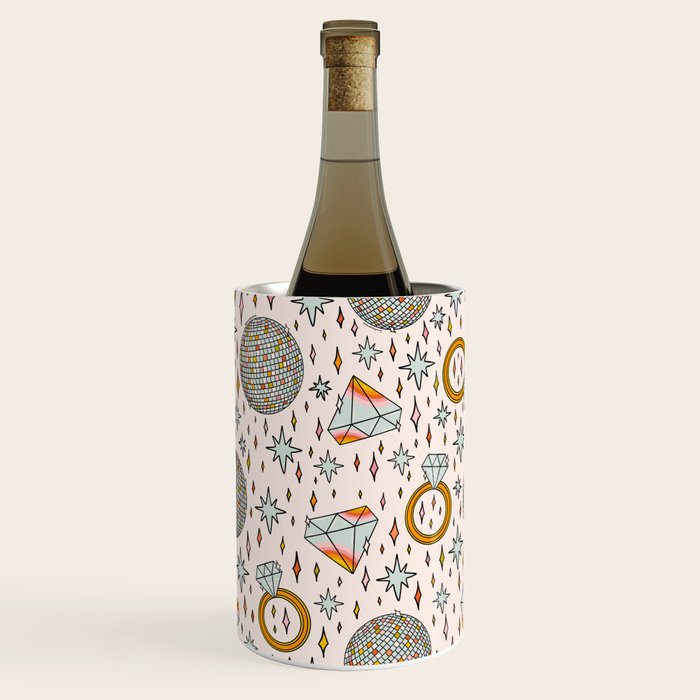 Diamonds and Disco Balls Print Wine Chiller Gallery Image 1