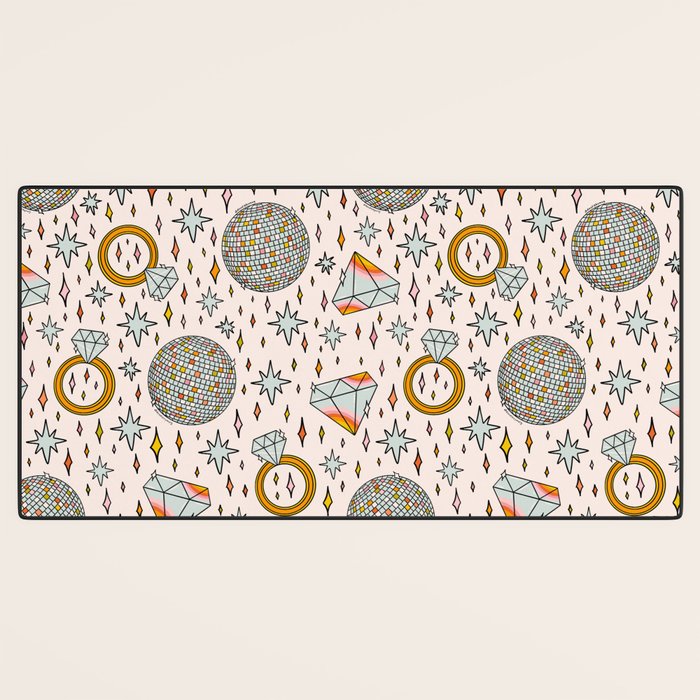 Diamonds and Disco Balls Print Desk Mat Gallery Image 3