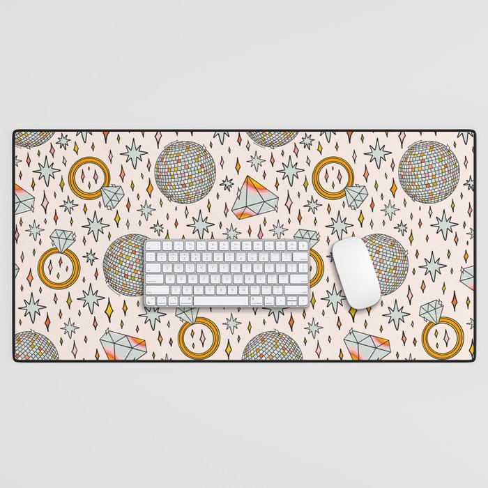 Diamonds and Disco Balls Print Desk Mat Gallery Image 1