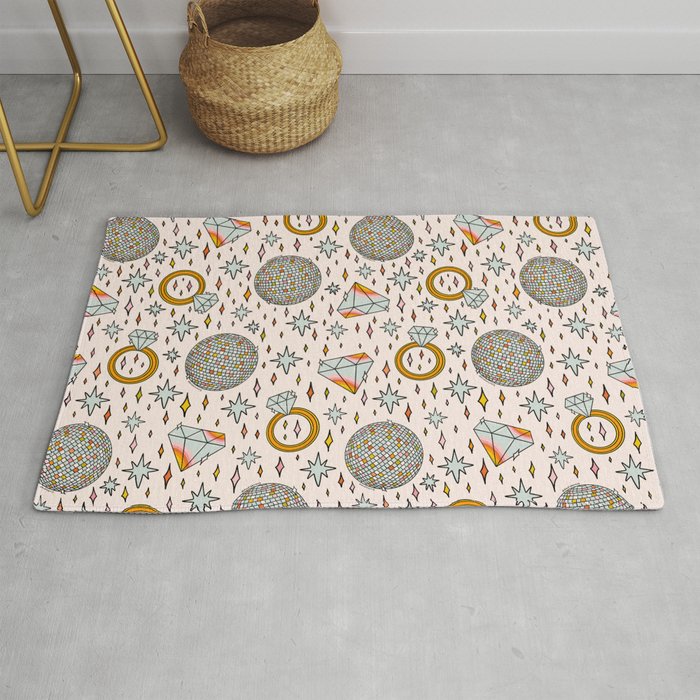 Diamonds and Disco Balls Print Rug Gallery Image 1