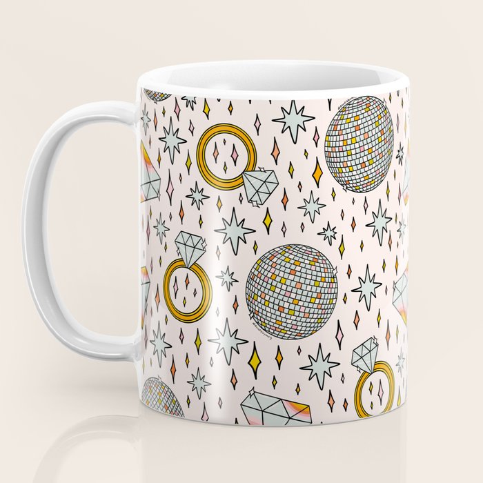 Diamonds and Disco Balls Print Coffee Mug Gallery Image 3