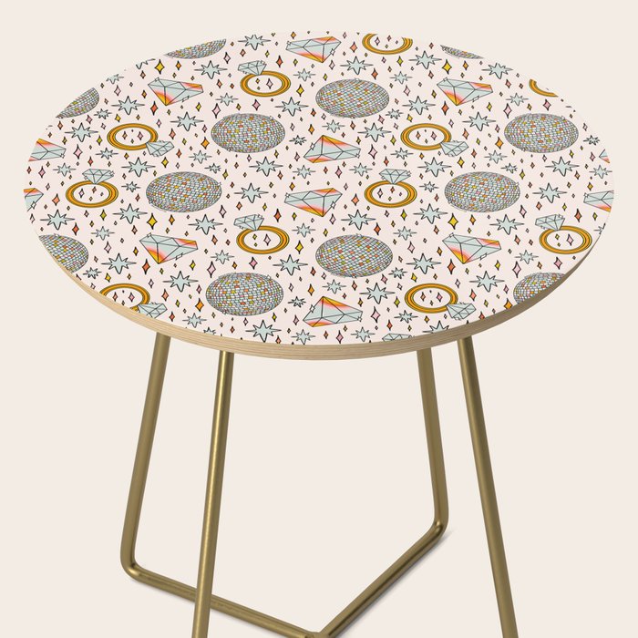 Diamonds and Disco Balls Print Side Table Gallery Image 2