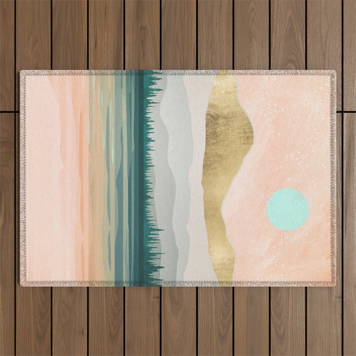 Spring Forest Lake Outdoor Rug Gallery Image 1