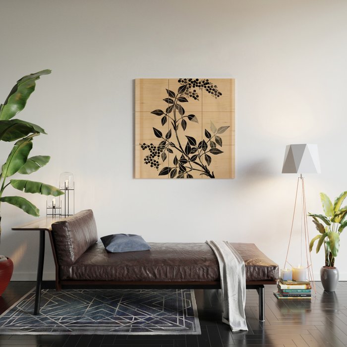 Abstract Art Minimal Plant 5 Wood Wall Art Gallery Image 2