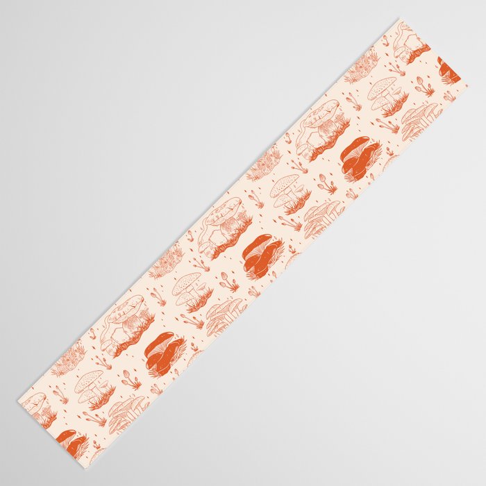 Mushroom Toile in Orange Table Runner Gallery Image 3