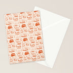 Mushroom Toile in Orange Stationery Card Gallery Image 2