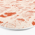 Mushroom Toile in Orange Bath Mat Gallery Image 3