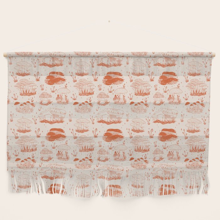 Mushroom Toile in Orange Wall Hanging Gallery Image 1