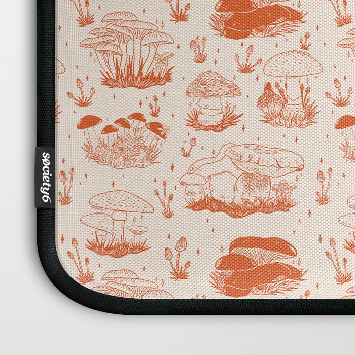 Mushroom Toile in Orange Laptop Sleeve Gallery Image 3
