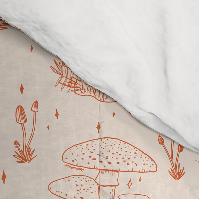 Mushroom Toile in Orange Comforter Gallery Image 4