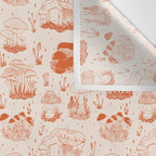 Mushroom Toile in Orange Wall Tapestry Gallery Image 3